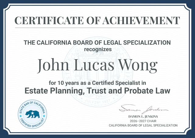 Certified Specialist in Estate Planning, Trusts and Probate